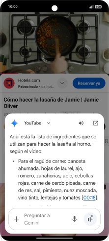 La respuesta de Gemini a tu pregunta se visualiza ahora en la pantalla. La respuesta de Gemini a tu pregunta se visualiza ahora en la pantalla.