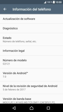 Pulsa Actualización de software. Si hay una versión de software nueva disponible, aparecerá ahora en la pantalla. Sigue las indicaciones de la pantalla para actualizar el software del teléfono.