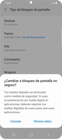 Pulsa Eliminar datos. Pulsa Eliminar datos.