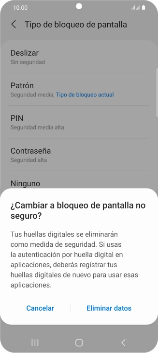 Pulsa Eliminar datos. Pulsa Eliminar datos.