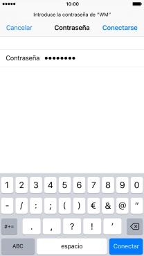 Introduce la contraseña de la red wifi y pulsa Conectarse.
