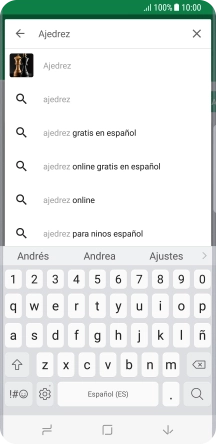 Introduce el nombre del tema o de la app y pulsa el icono de búsqueda. Introduce el nombre del tema o de la app y pulsa el icono de búsqueda.