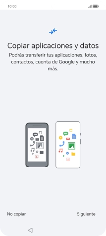 Pulsa No copiar y sigue las indicaciones de la pantalla para finalizar la activación del teléfono.