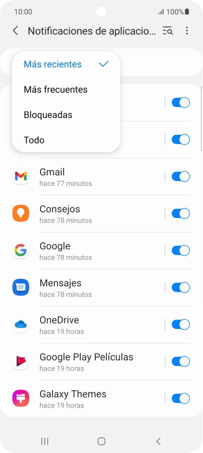 Pulsa el ajuste deseado. Pulsa el ajuste deseado.