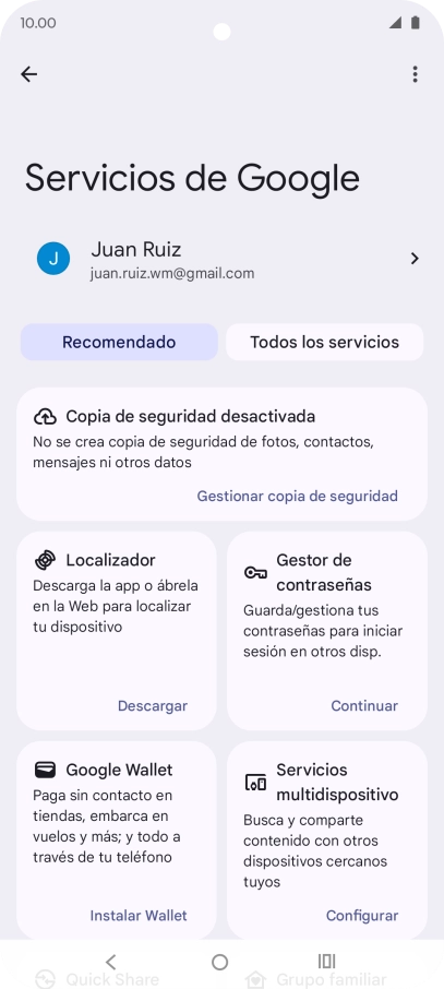 Pulsa Todos los servicios. Pulsa Todos los servicios.
