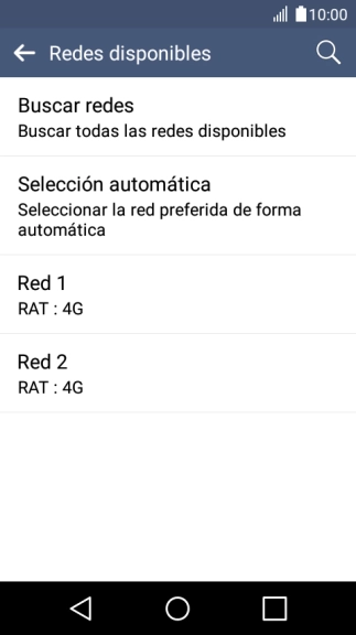 Pulsa la red deseada.