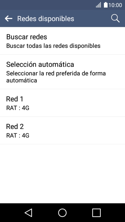 Pulsa la red deseada.