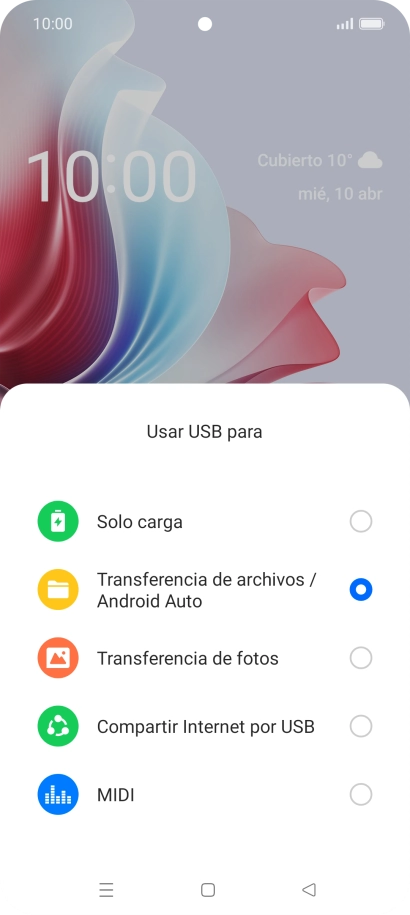 Pulsa Transferencia de archivos / Android Auto. Pulsa Transferencia de archivos / Android Auto.