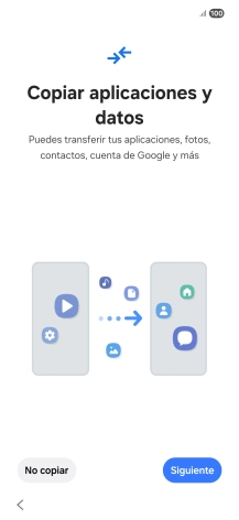 Pulsa No copiar y sigue las indicaciones de la pantalla para finalizar la activación del teléfono.