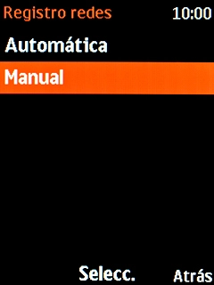 Si quieres elegir la red de forma automática, selecciona Automática. Si quieres elegir la red de forma automática, selecciona Automática.
