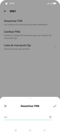 Introduce el código PIN2 y pulsa el icono de aceptar. Introduce el código PIN2 y pulsa el icono de aceptar.