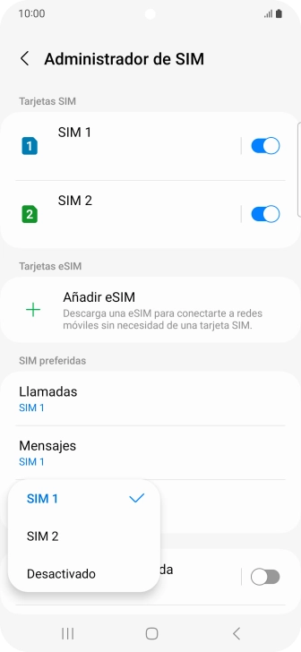 Pulsa el ajuste deseado. Pulsa el ajuste deseado.
