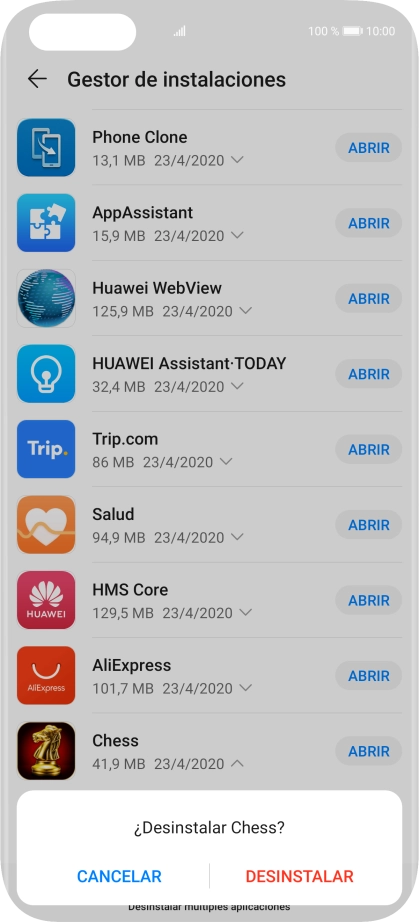 Pulsa DESINSTALAR. Pulsa DESINSTALAR.