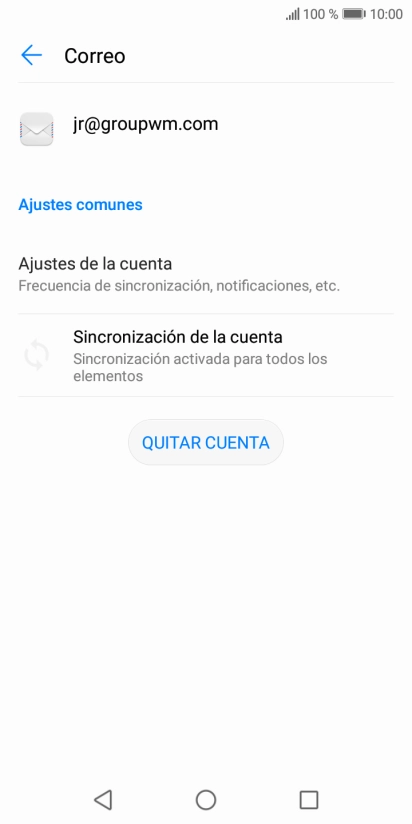Pulsa Ajustes de la cuenta. Pulsa Ajustes de la cuenta.