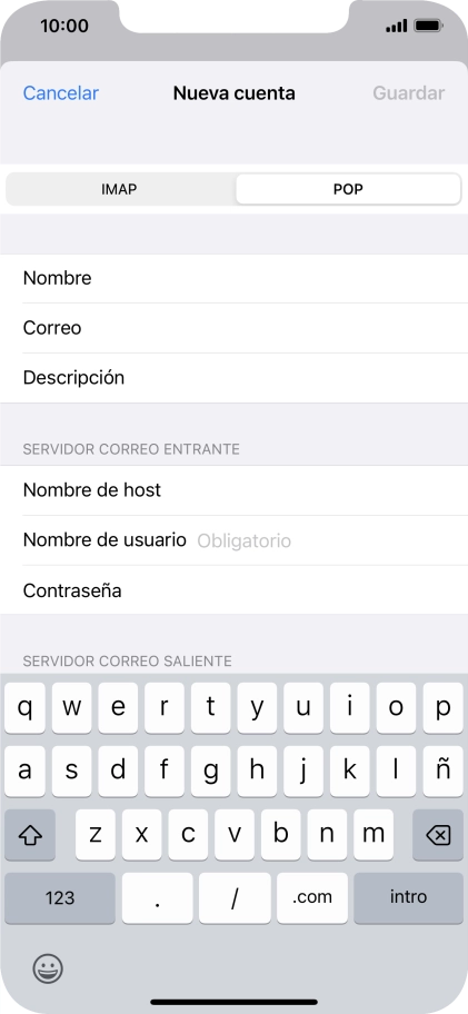 Pulsa Nombre de usuario e introduce el nombre de usuario de tu cuenta de correo electrónico. Pulsa Nombre de usuario e introduce el nombre de usuario de tu cuenta de correo electrónico.
