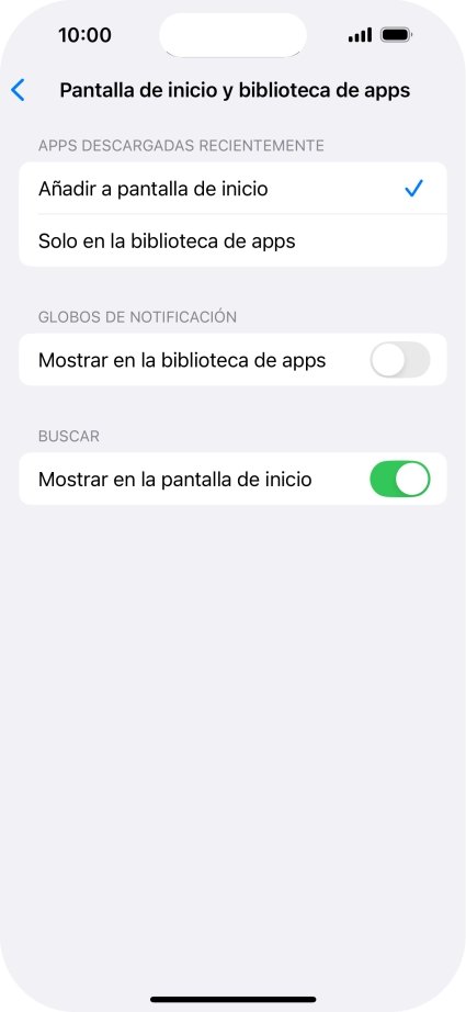 Para añadir nuevas apps descargadas a la pantalla de inicio y a la biblioteca de apps, pulsa Añadir a pantalla de inicio. Para añadir nuevas apps descargadas a la pantalla de inicio y a la biblioteca de apps, pulsa Añadir a pantalla de inicio.