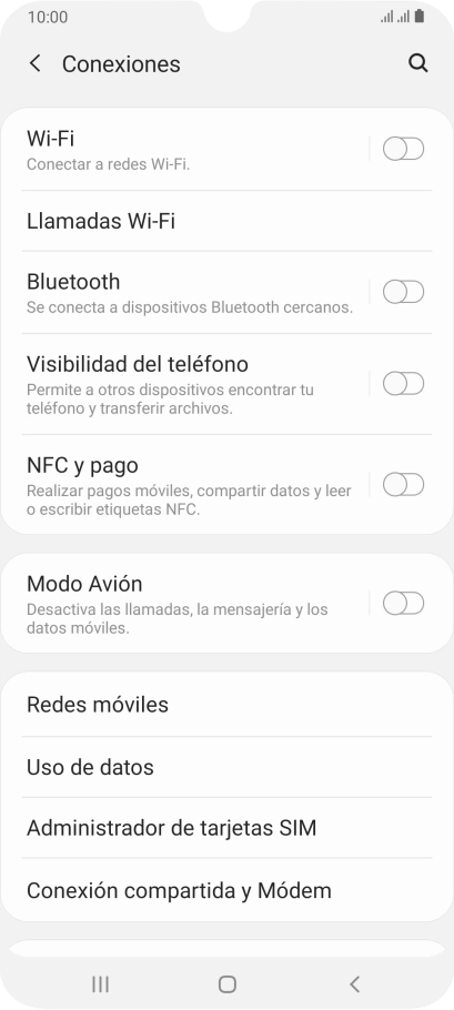 Pulsa Redes móviles.