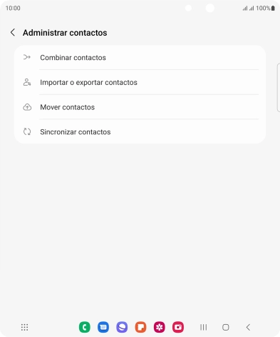 Pulsa Importar o exportar contactos. Pulsa Importar o exportar contactos.
