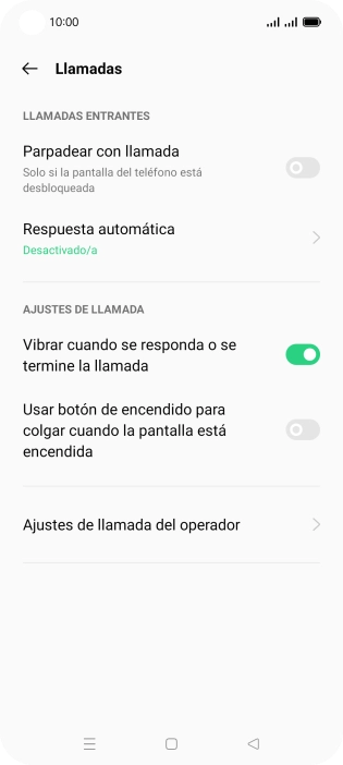 Pulsa Ajustes de llamada del operador. Pulsa Ajustes de llamada del operador.