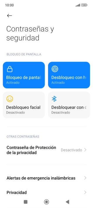 Pulsa Bloqueo de pantalla.