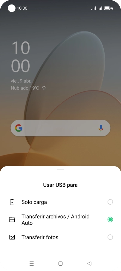 Pulsa Transferir archivos / Android Auto. Pulsa Transferir archivos / Android Auto.
