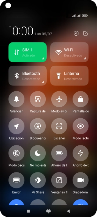Pulsa Modo avión para activar o desactivar la función.