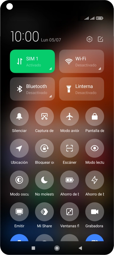 Pulsa Modo avión para activar o desactivar la función.