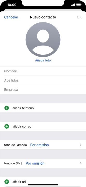 Pulsa Nombre e introduce el nombre. Pulsa Nombre e introduce el nombre.