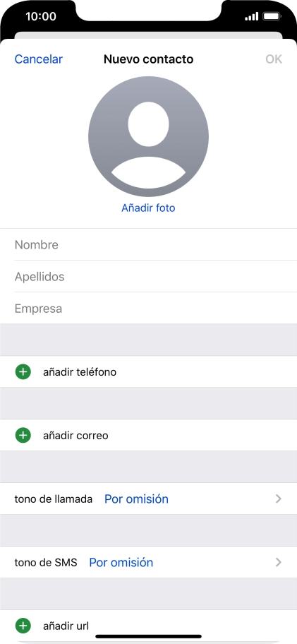 Pulsa Nombre e introduce el nombre. Pulsa Nombre e introduce el nombre.