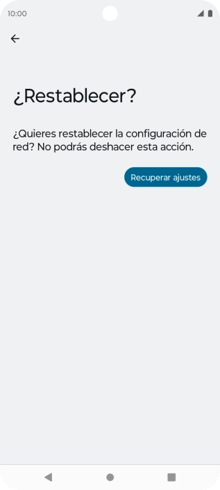 Pulsa Recuperar ajustes. Pulsa Recuperar ajustes.
