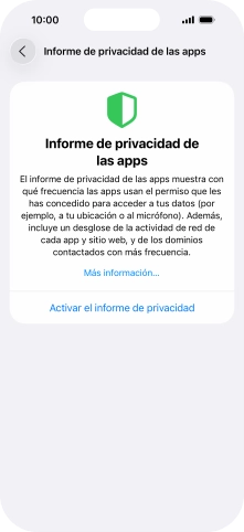 Pulsa Activar el informe de privacidad para activar la función. Pulsa Activar el informe de privacidad para activar la función.