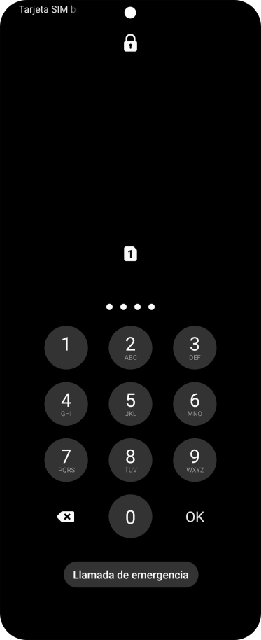 Si es necesario desbloquear la tarjeta SIM, introduce el código PIN y pulsa OK. Si es necesario desbloquear la tarjeta SIM, introduce el código PIN y pulsa OK.