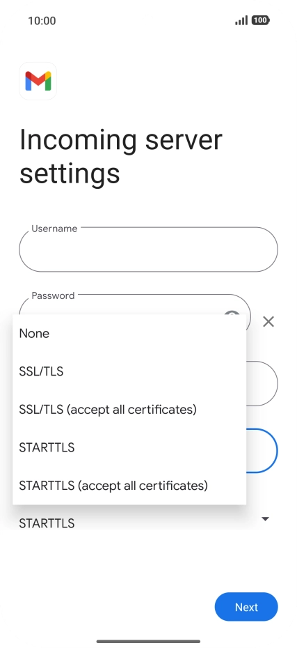 Press SSL/TLS.