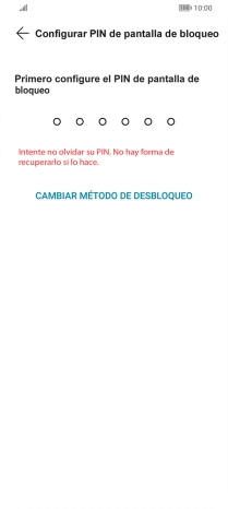 Pulsa CAMBIAR MÉTODO DE DESBLOQUEO. Pulsa CAMBIAR MÉTODO DE DESBLOQUEO.