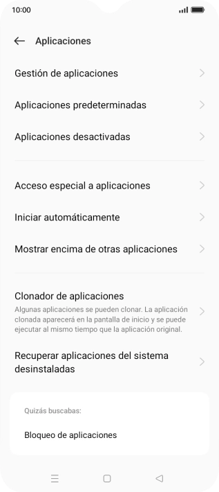 Pulsa Gestión de aplicaciones. Pulsa Gestión de aplicaciones.