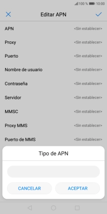 Introduce default y pulsa ACEPTAR.