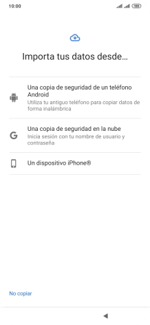 Pulsa el modo de transferencia deseado y sigue las indicaciones de la pantalla para transferir contenido desde el otro teléfono y finalizar la activación de tu teléfono. Pulsa el modo de transferencia deseado y sigue las indicaciones de la pantalla para transferir contenido desde el otro teléfono y finalizar la activación de tu teléfono.