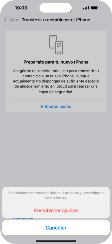 Pulsa Restablecer ajustes. Pulsa Restablecer ajustes.