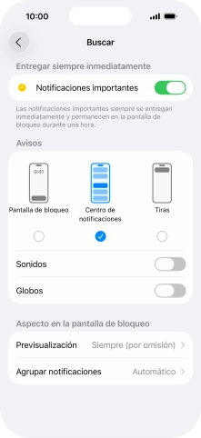 Pulsa Agrupar notificaciones. Pulsa Agrupar notificaciones.