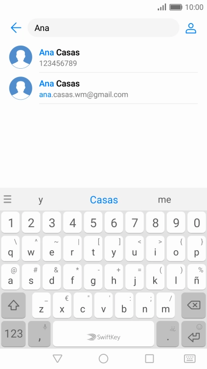 Pulsa el contacto deseado. Pulsa el contacto deseado.