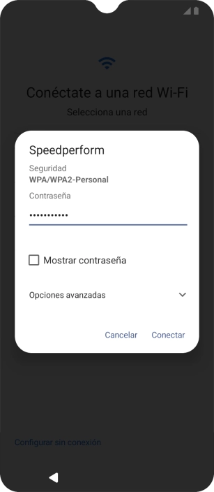 Introduce la contraseña de la red wifi y pulsa Conectar. Introduce la contraseña de la red wifi y pulsa Conectar.