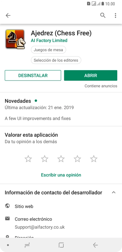 Pulsa DESINSTALAR.