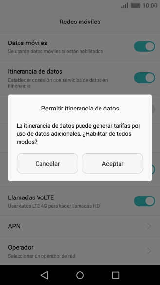 Si activas la función, pulsa Aceptar. Si activas la función, pulsa Aceptar.