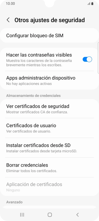 Pulsa Configurar bloqueo de SIM. Pulsa Configurar bloqueo de SIM.