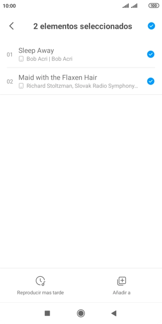 Pulsa los archivos de música deseados para añadirlos. Pulsa los archivos de música deseados para añadirlos.