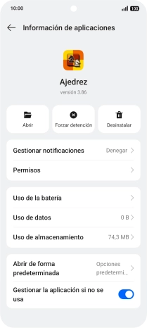 Pulsa Uso de almacenamiento.