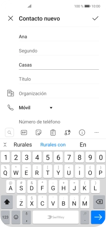 Pulsa Número de teléfono e introduce el número de teléfono deseado. Pulsa Número de teléfono e introduce el número de teléfono deseado.
