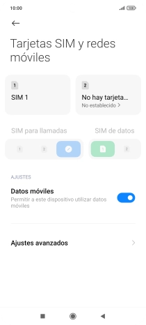 Pulsa el nombre de la tarjeta SIM.