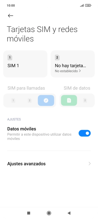 Pulsa el nombre de la tarjeta SIM.