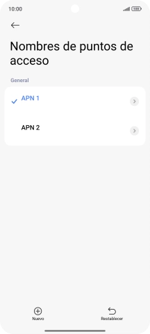 Pulsa la conexión de datos deseada para activarla. Pulsa la conexión de datos deseada para activarla.